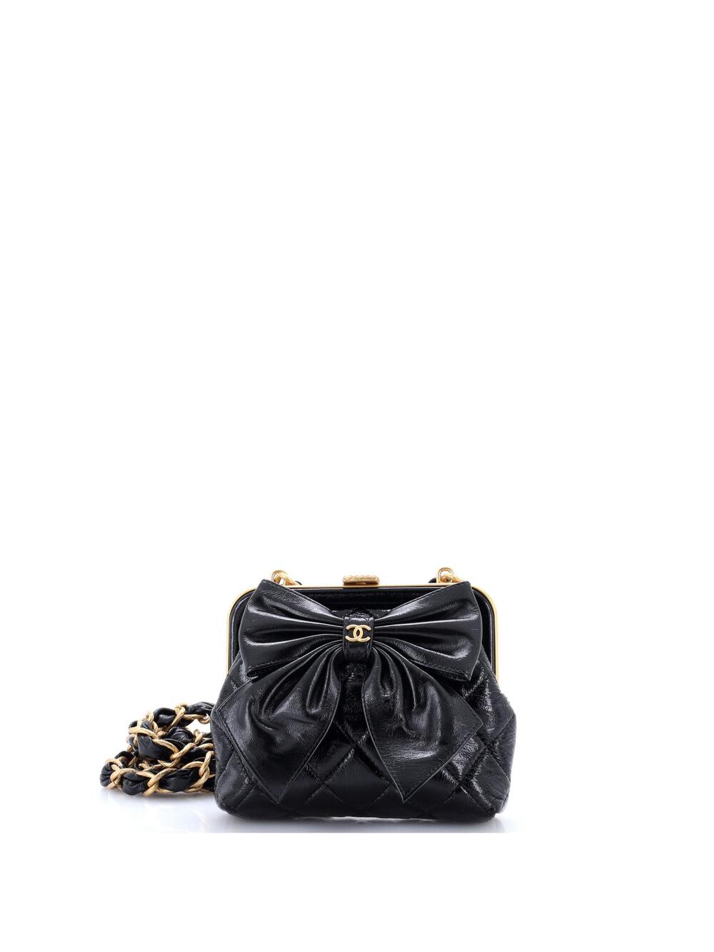 Chanel Bow Frame Clutch With Chain #312397C39B